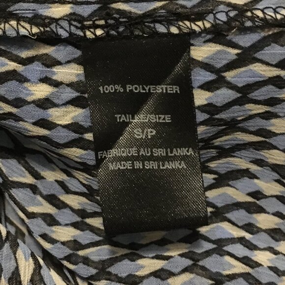 Sheer Blue Diamond Scale Bow Tie Up Ruffled Milk Maid Tank Top - Picture 10 of 14